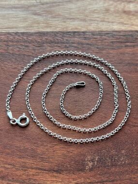 Sterling Silver Light Rolo Chain Necklace - Silver 18”